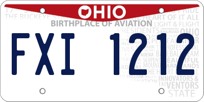 OH license plate FXI1212