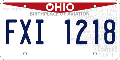 OH license plate FXI1218