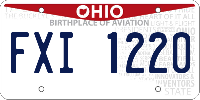 OH license plate FXI1220