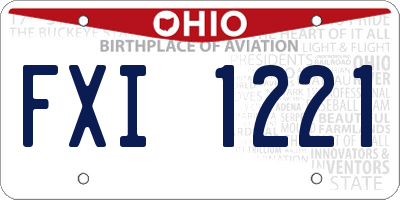 OH license plate FXI1221