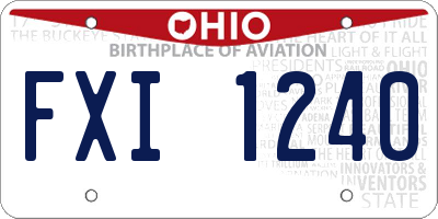 OH license plate FXI1240