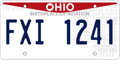 OH license plate FXI1241