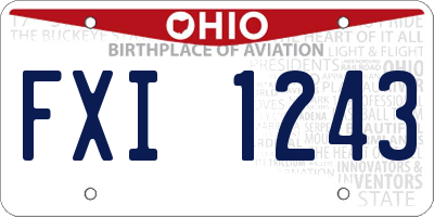 OH license plate FXI1243