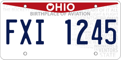 OH license plate FXI1245