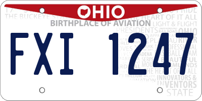 OH license plate FXI1247