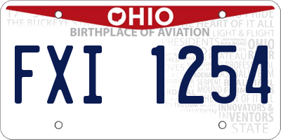 OH license plate FXI1254