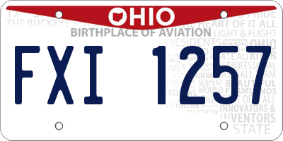 OH license plate FXI1257