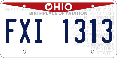 OH license plate FXI1313