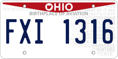 OH license plate FXI1316