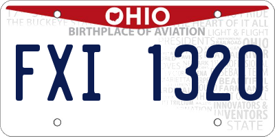 OH license plate FXI1320