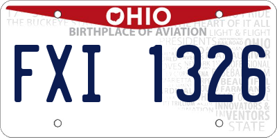 OH license plate FXI1326