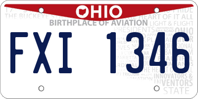 OH license plate FXI1346