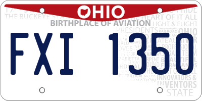 OH license plate FXI1350
