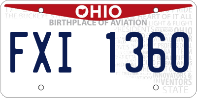 OH license plate FXI1360