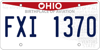 OH license plate FXI1370