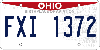 OH license plate FXI1372