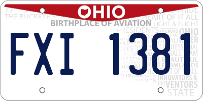 OH license plate FXI1381