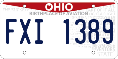 OH license plate FXI1389
