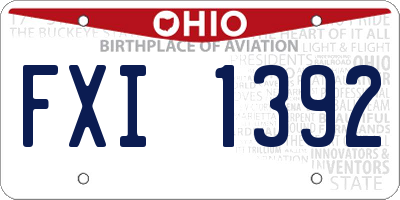 OH license plate FXI1392