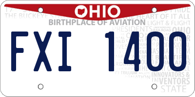 OH license plate FXI1400