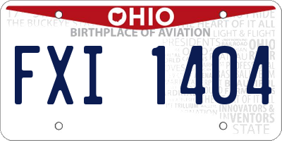 OH license plate FXI1404