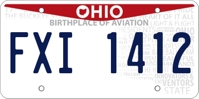 OH license plate FXI1412