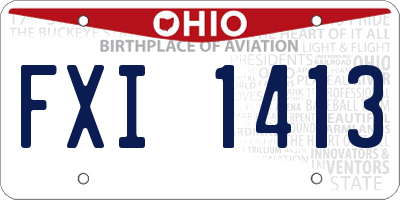 OH license plate FXI1413