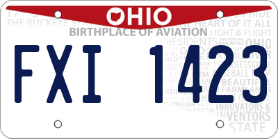 OH license plate FXI1423