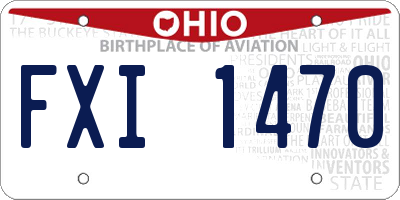 OH license plate FXI1470