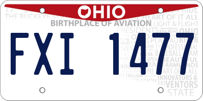 OH license plate FXI1477