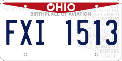 OH license plate FXI1513
