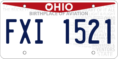 OH license plate FXI1521