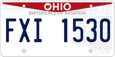 OH license plate FXI1530