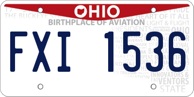OH license plate FXI1536