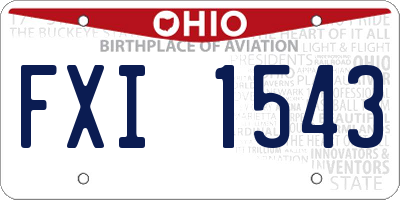OH license plate FXI1543