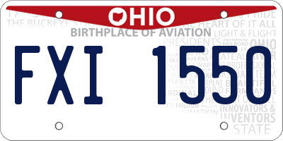 OH license plate FXI1550