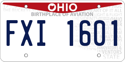 OH license plate FXI1601