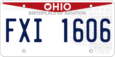 OH license plate FXI1606