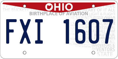 OH license plate FXI1607