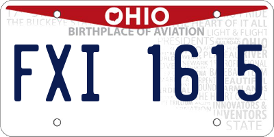 OH license plate FXI1615