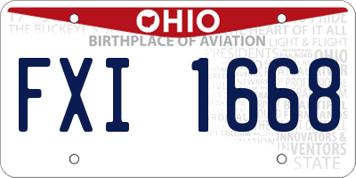 OH license plate FXI1668