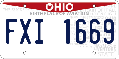 OH license plate FXI1669