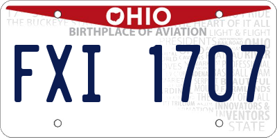 OH license plate FXI1707