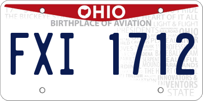 OH license plate FXI1712