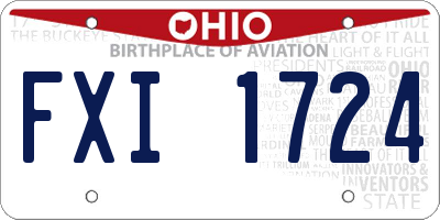 OH license plate FXI1724