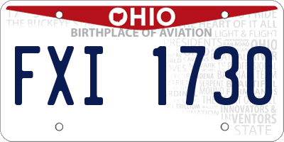 OH license plate FXI1730