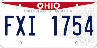 OH license plate FXI1754