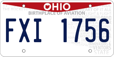 OH license plate FXI1756