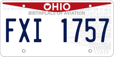 OH license plate FXI1757