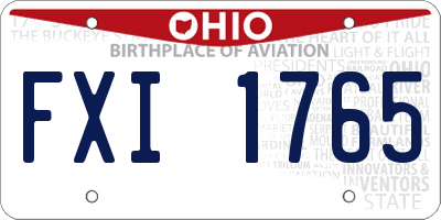 OH license plate FXI1765